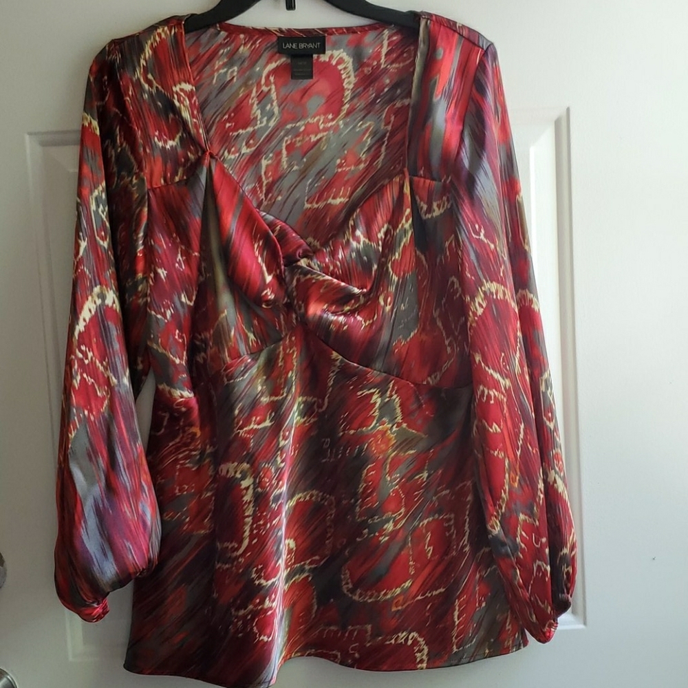 Lane Bryant blouse red size 14